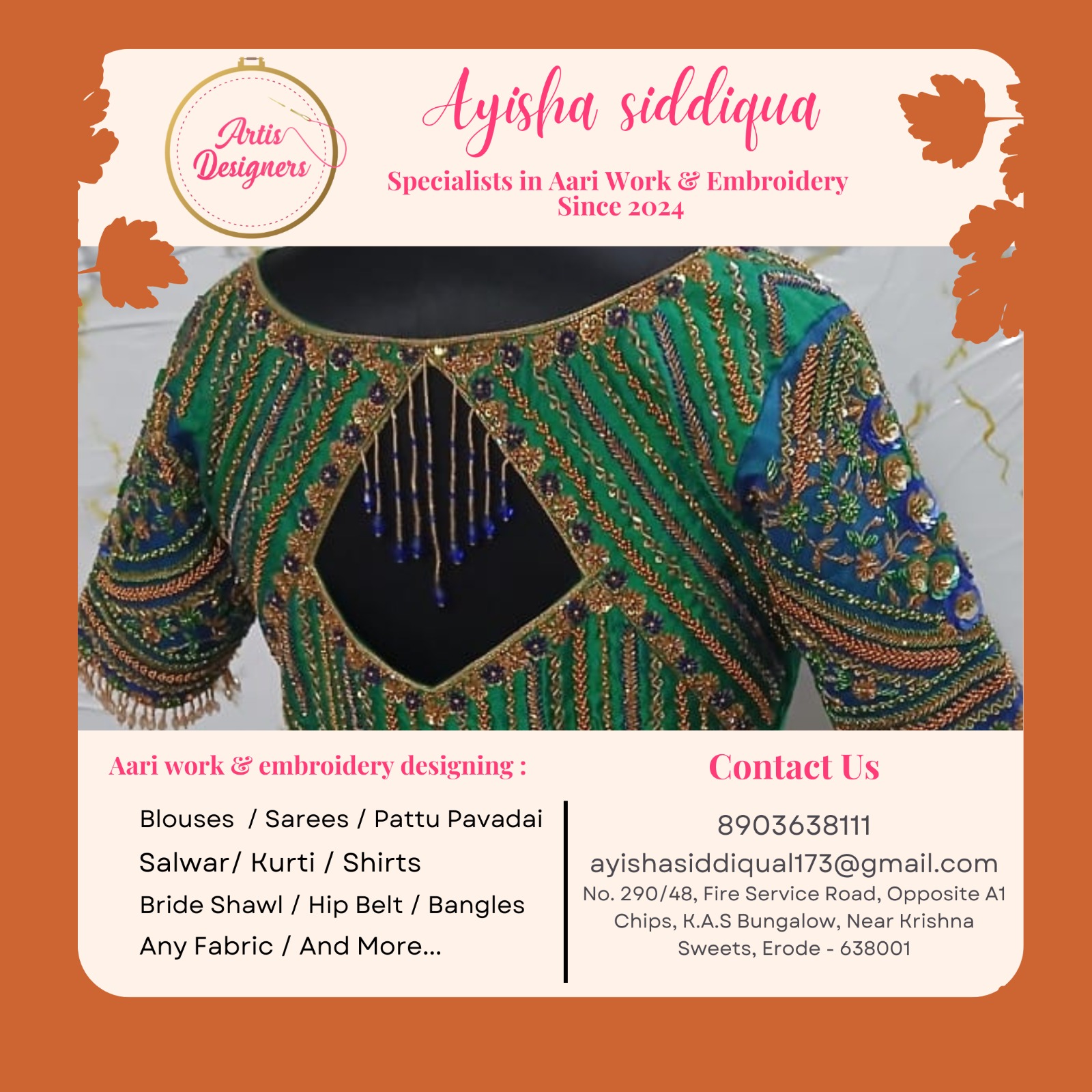 Beautiful Aari Work Embroidery